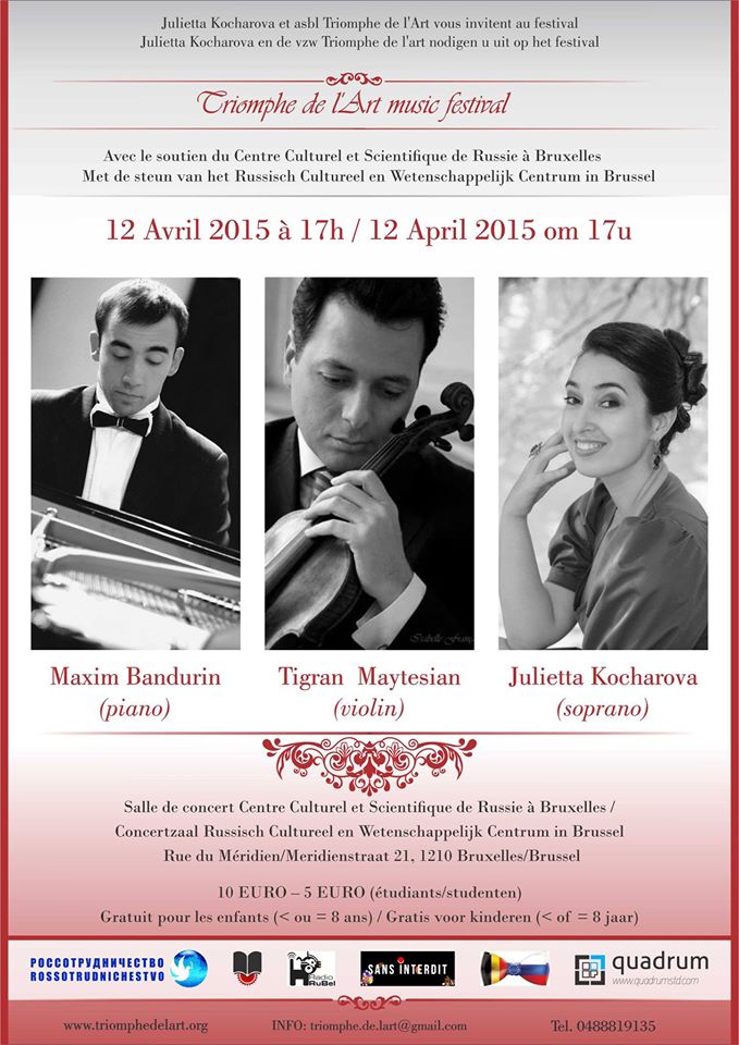 Affiche. CCSRB. Concert de clôture du première festival de musique  « Triomphe de l'Art Music Festival ». 2015-04-12